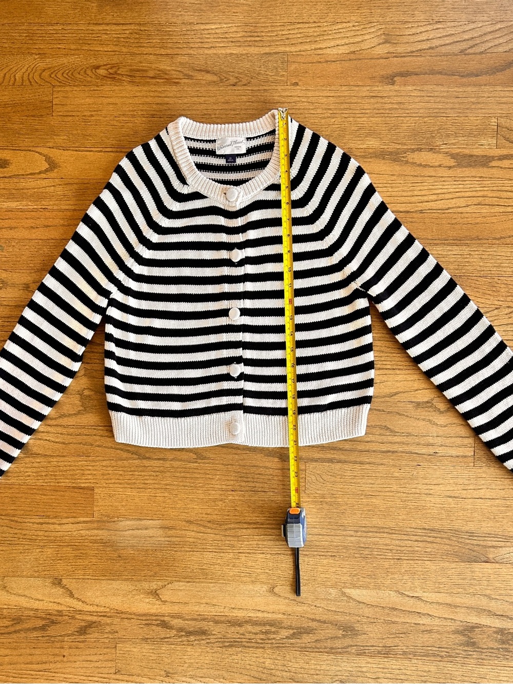 Universal Thread Black & White Striped Button-Front Cardigan NWOT X-Small - Picture 6 of 9